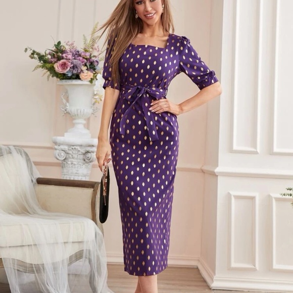 ASOS PURPLE RAIN PENCIL DRESS - Picture 1 of 3